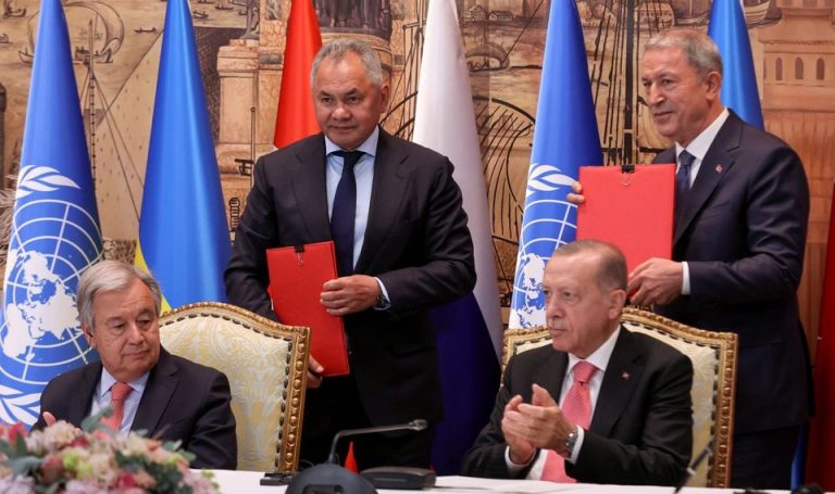 Russia and Ukraine sign deals with Turkey and UN to reopen Black Sea ports to resume export of food grains