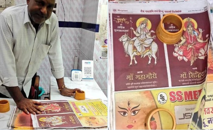 UP: Talib Hussain sells chicken wrapped in paper with images of Hindu deities, attacks the police team that went to arrest him