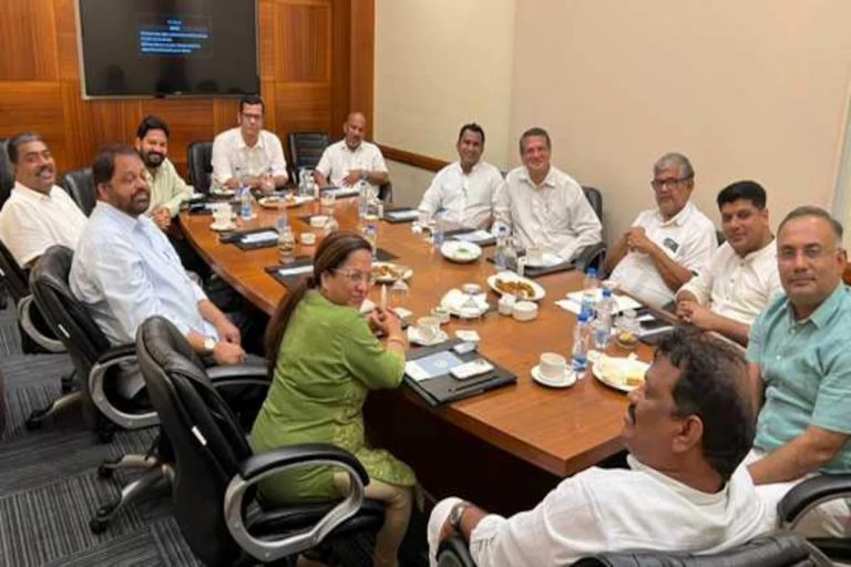 Goa Congress MLAs meet in a hotel in Margao amidst rumours of an impending split in the party