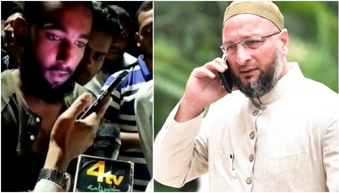 Watch how AIMIM’s Asaduddin Owaisi spoke to released fellow who was arrested for chanting 'Sar tan se juda'