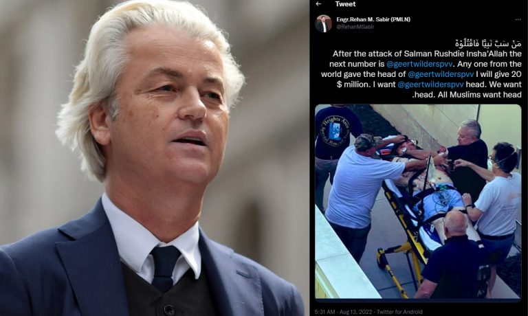 Pakistani man claiming to be PMLN politician announces 20 Million USD bounty on Dutch MP Geert Wilders, says he is next after Salman Rushdie