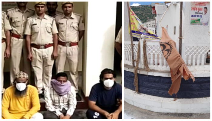 Rajasthan: Armaan Khan, Mansoor Ahmed, and Mohammed Aslam raise ‘Pakistan Zindabad’ slogans while desecrating a saffron flag, arrested