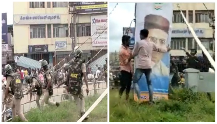Karnataka: Communal tension erupts as Muslim youths try to replace Veer Savarkar’s poster with that of Tipu Sultan, section 144 imposed