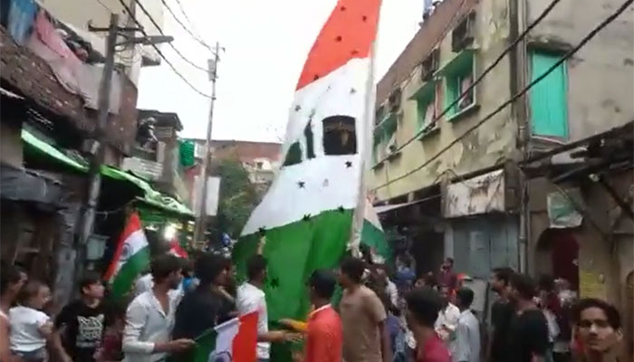 UP: Video of Islamists waving Tiranga defaced with Islamic symbols during Moharram procession goes viral; complaint filed