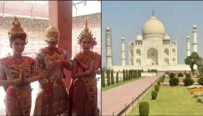 Agra: Tourists from Thailand in traditional dresses denied entry to the Taj Mahal for wearing masks and metal crowns