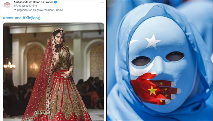Chinese govt account tries to pass off bridal wear from a Karachi fashion show as ‘traditional Uyghur dress’