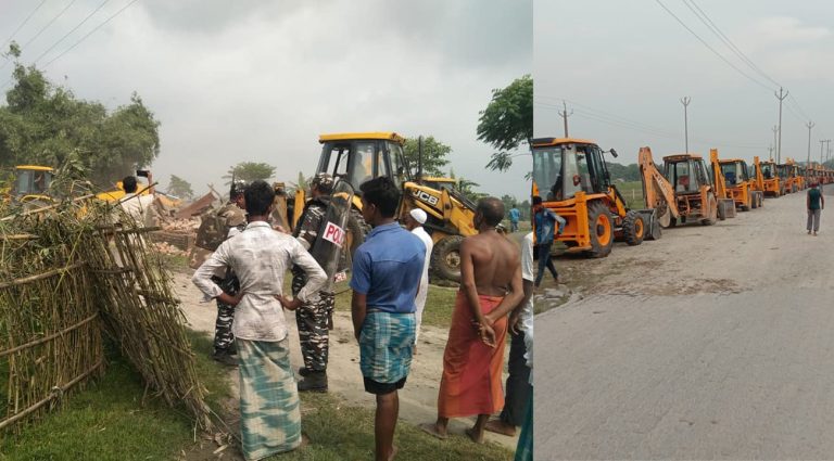 Assam government carries out major eviction drive in Sonitpur district to recover 330 acres of illegally encroached land