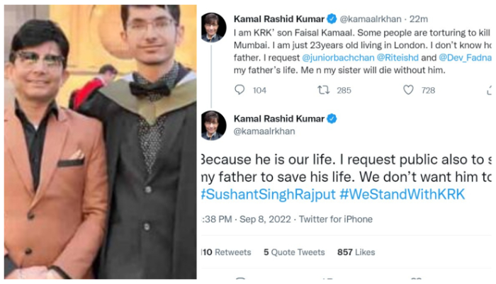 As film critic Kamaal R Khan gets bail, his son appeals for help, says his father was tortured in jail, alleges death threats
