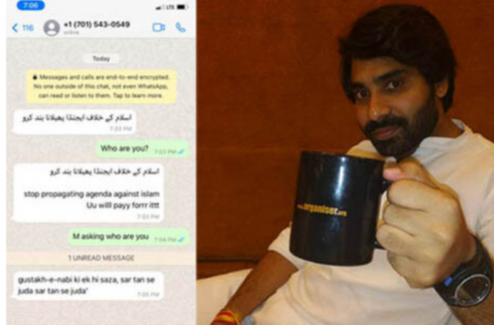 Organiser journalist Nishant Azad receives Sar Tan Se Juda death threats