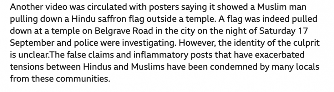 Report by BBC on Leicester