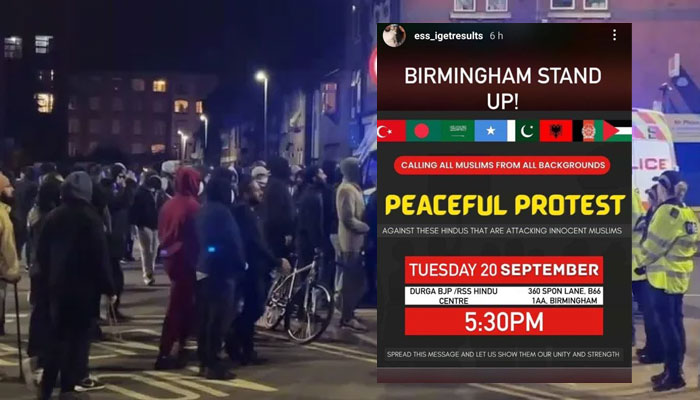 Islamists do Leicester-like protests in Birmingham against the already-postponed event of Sadhvi Ritambhara