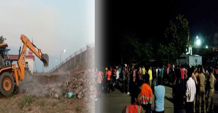 Rajasthan: Wall near a temple demolished in Rajsamand, Hindu organisations protest amid heavy police presence