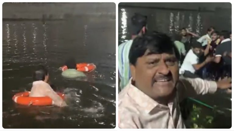 Watch: Ex-MLA Kantilal Amrutiya jumps into the Machchhu river to save the lives of people after the Morbi bridge collapse