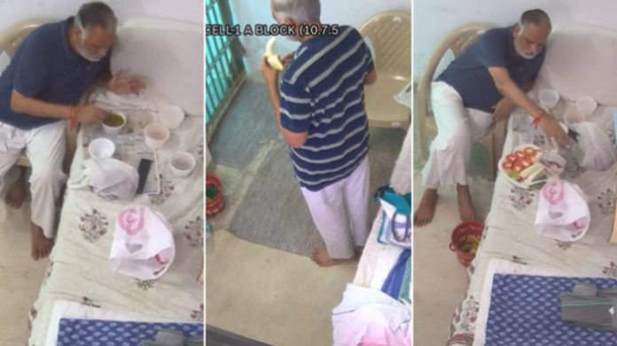 New CCTV footage from Tihar jail shows Satyendar Jain having proper full meal, fresh-cut salad, fruits