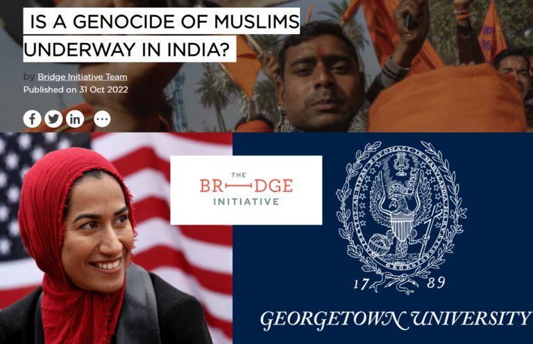 Georgetown research which claims Muslims are in the 8th stage of genocide in India is written by a Pakistani researcher, funded by Saudi Arabia