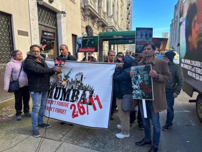 26/11 Mumbai terror attack: Indian diaspora takes out demonstrations outside the Pakistan Embassy in the US and other parts of the world