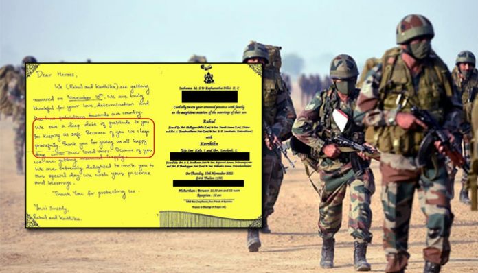 Kerala Couple invited Indian Army for their wedding