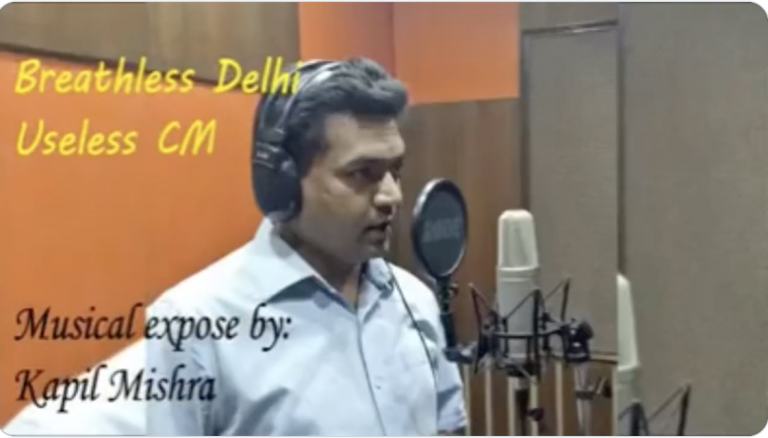 BJP leader Kapil Mishra recreates Shankar Mahadevan’s ‘Breathless’ song to highlight pollution in Delhi due to a ‘useless CM’. Listen to the song