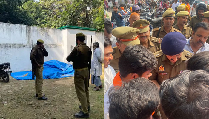 Uttar Pradesh: Students protest against illegal construction of mosque at Udai Pratap College campus, police intervenes