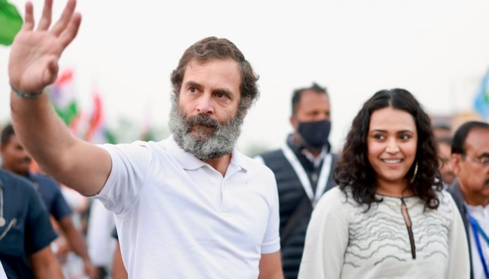 Rahul Gandhi and Swara Bhaskar