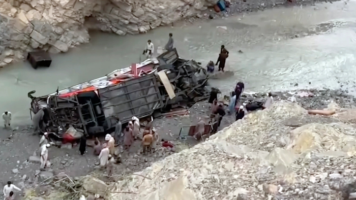 At least 41 dead as bus carrying 48 people falls into a ravine in Balochistan