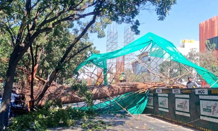 Metro pillar collapses in Bengaluru, mother and her infant son killed
