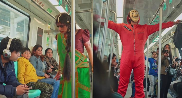 Manjulika in Metro was not youngsters making a prank video, it was an ad for boAT headphones shot with permission. Read details