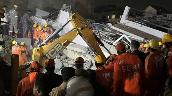A building fall in Lucknow's Hazratganj on Tuesday night led to the arrest of Shahid Manzoor, son of former Samajwadi Party minister Shahid Manzoor.