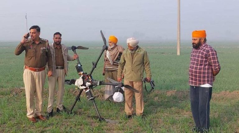 Drone with 5 kg heroin shot down along India-Pakistan border in Punjab, 2 arrested