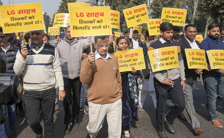 ‘Finland jaane do’: Kejriwal leads protest march towards Delhi LG house over sending teachers for ‘training’ on taxpayers’ money