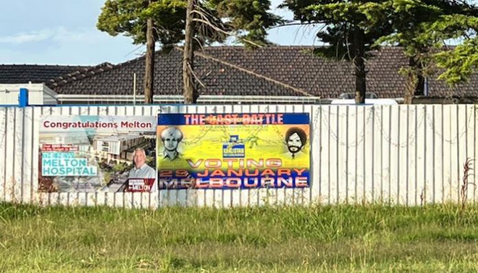 Khalistani poster outside Gurudwara in Australia