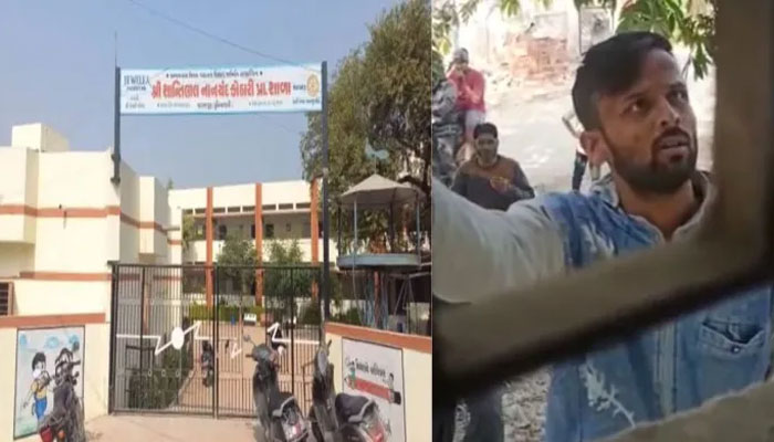 Palanpur: Muslim locals threaten school teachers to stop the prayer session, video viral on social media