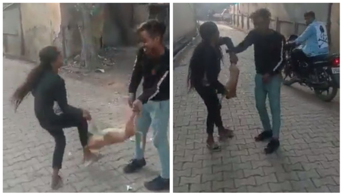 Video of a couple harassing a puppy for their entertainment goes viral on social media, Bareilly police take cognisance