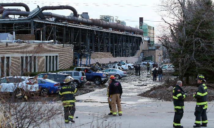 Days after toxic chemical spill in Ohio, molten debris rain down on several buildings in the state after massive explosion in a metal factory