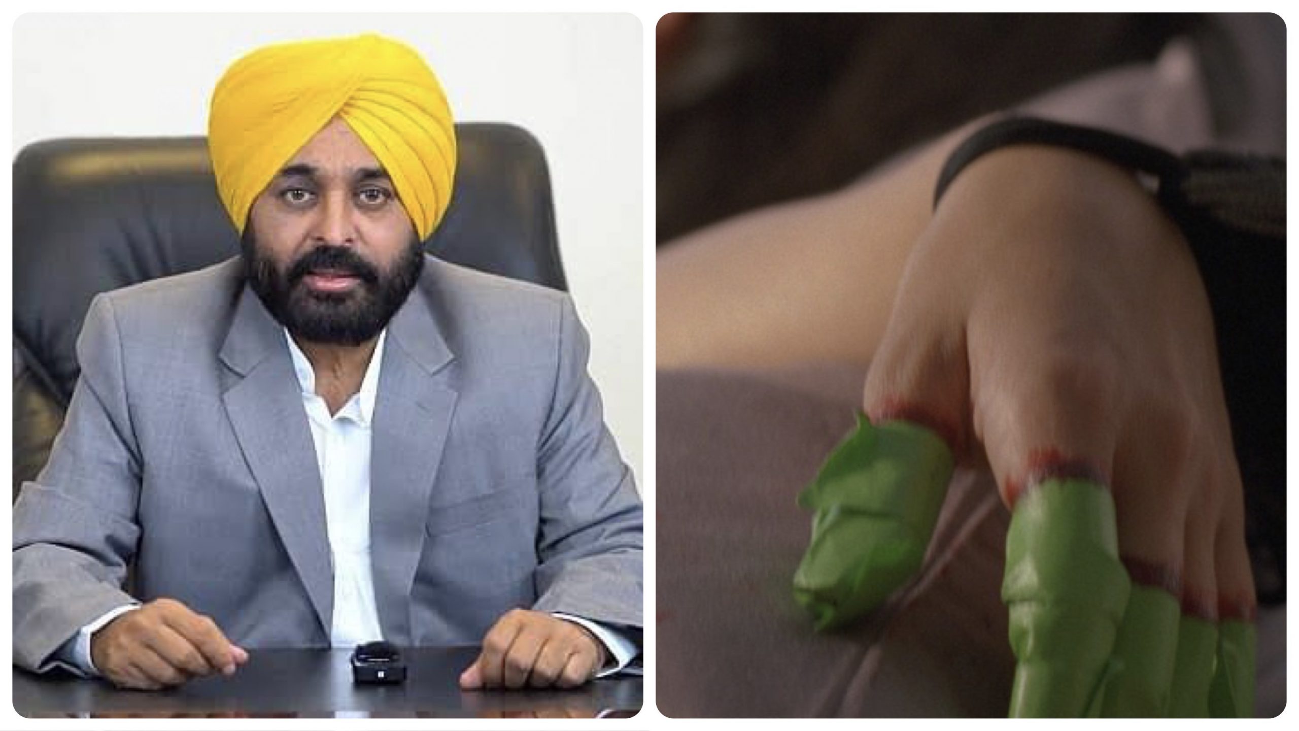 tweet "Video of a man's fingers chopped with a sword