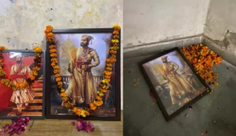 Clashes erupt after leftists vandalize Chhatrapati Shivaji Maharaj’s portrait in JNU, accuse ABVP of attacking students