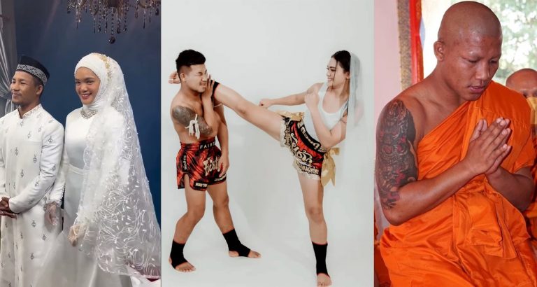 A month after becoming a Buddhist monk, Muay Thai world champion Rodtang Jitmuangnon converts to Islam to marry Muslim girlfriend