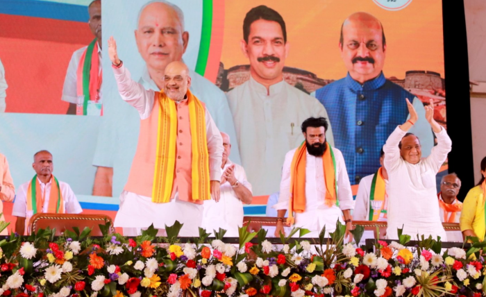 ‘Congress and JDS are dynastic parties, give a chance to Yediyurappa for a corruption-free govt’: Home Minister Amit Shah in Karnataka