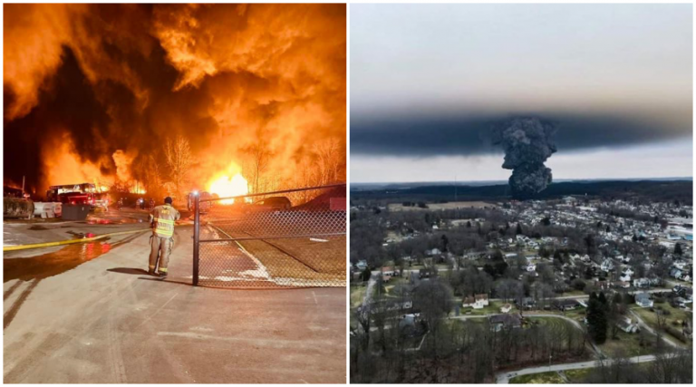 USA: Massive chemical spill after train derailment in Ohio, toxic vinyl chloride and other carcinogens trigger fears of large environmental disaster