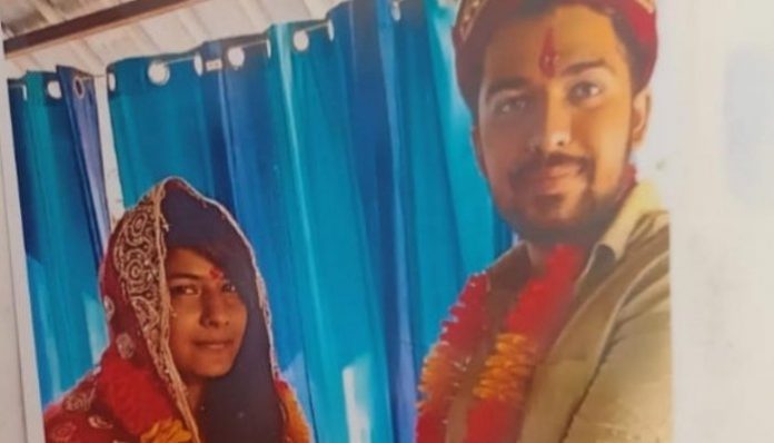 The wedding photo of Nikki and Sahil is trending on social media.