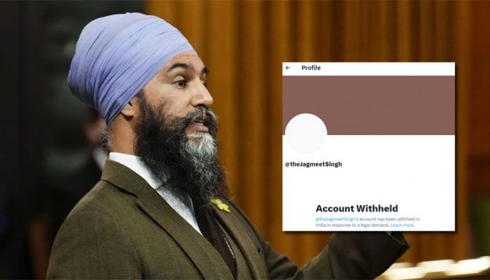 Jagmeet Singh account withheld in India