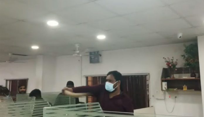 Goons attack Q News office in Telangana