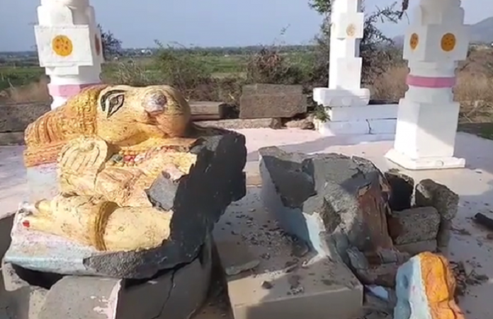 Andhra Pradesh: Lord Ganesh idol vandalized by miscreants in search of hidden treasure, BJP expresses anger, slams state