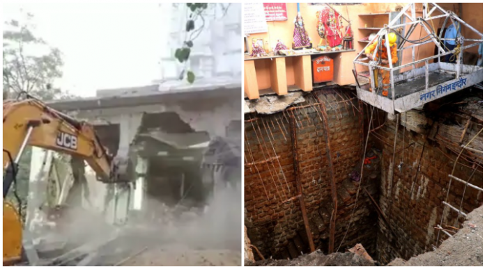Indore: Illegal encroachments of Beleshwar Mahadev Temple demolished