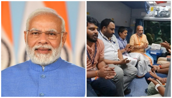 Islamists and leftists get triggered after PM Modi shares video of people singing Bhajan on train to Somnath to attend Saurashtra Tamil Sangamam