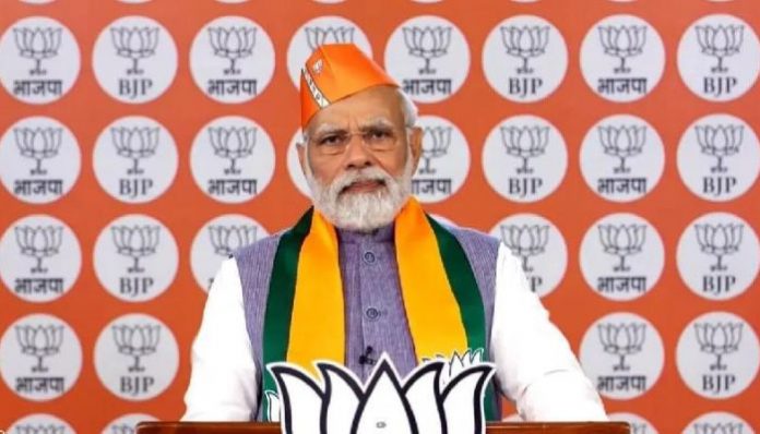 PM Modi addressing bjp foundation day foundation day