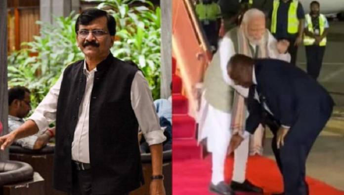 Sanjay Raut comments on culture of Papua New Guinea as its PM touches feet of PM Modi