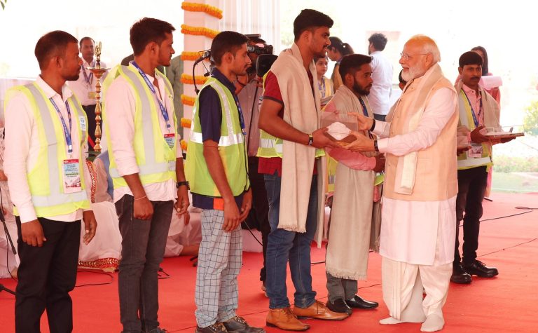 New Parliament building: Prime Minister Narendra Modi honours workers who built the structure in a record two years
