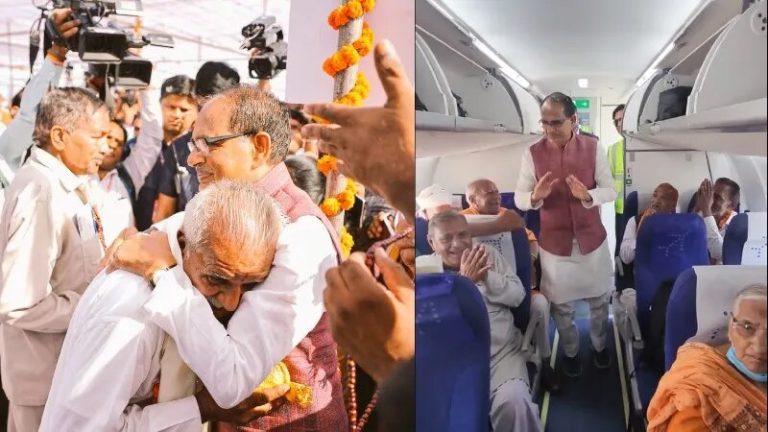 Madhya Pradesh becomes first state to provide free air travel to pilgrims, CM Shivraj Singh Chouhan flags off first batch to Prayagraj