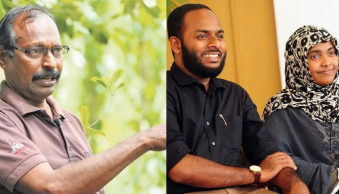 Ashokan K. M. (left), Hadiya with her husband Shafin Jahan (right)
